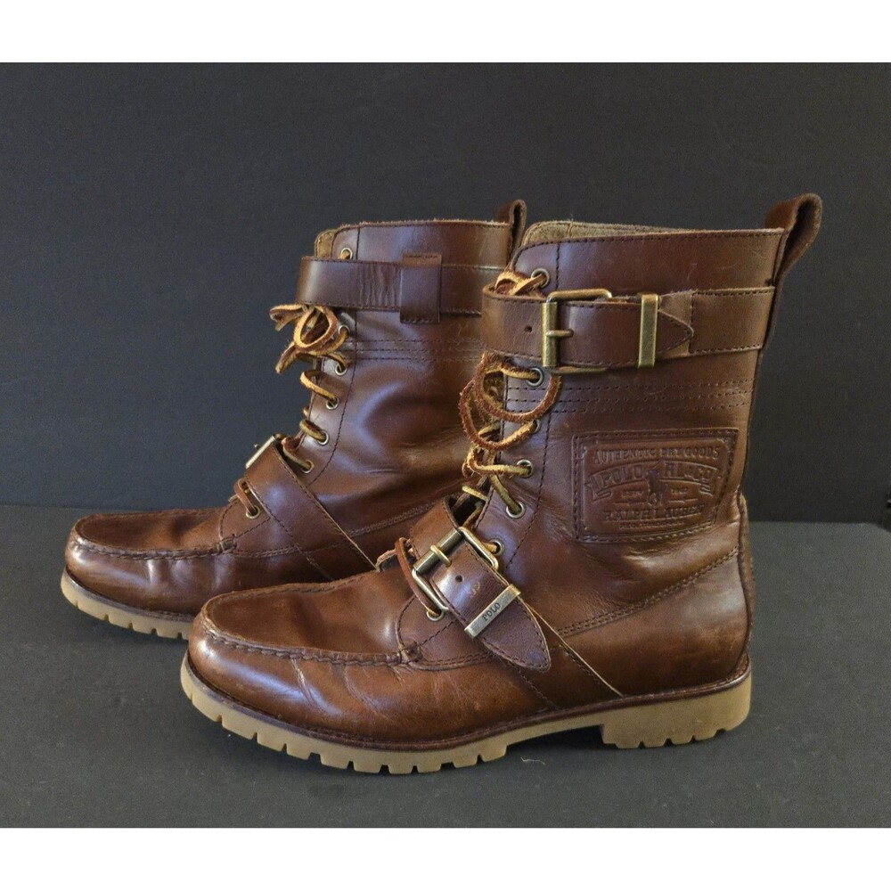 Polo Ralph Lauren Radbourne Brown  Leather Boots Men Range 14567 H17 Size 8.5D - Picture 9 of 16